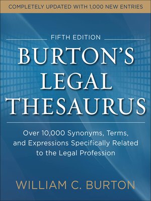 cover image of Burtons Legal Thesaurus